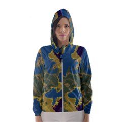 Map Geography World Women s Hooded Windbreaker