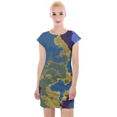 Map Geography World Cap Sleeve Bodycon Dress by HermanTelo