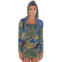 Map Geography World Long Sleeve Hooded T-shirt