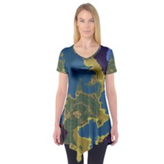 Map Geography World Short Sleeve Tunic 