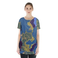 Map Geography World Skirt Hem Sports Top