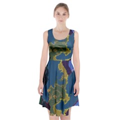 Map Geography World Racerback Midi Dress