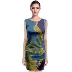 Map Geography World Sleeveless Velvet Midi Dress by HermanTelo