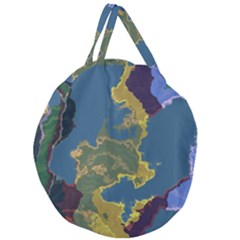 Map Geography World Giant Round Zipper Tote