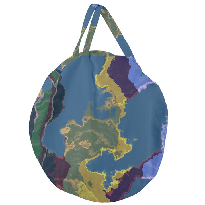 Map Geography World Giant Round Zipper Tote