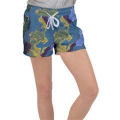 Map Geography World Women s Velour Lounge Shorts