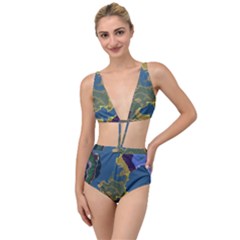 Map Geography World Tied Up Two Piece Swimsuit