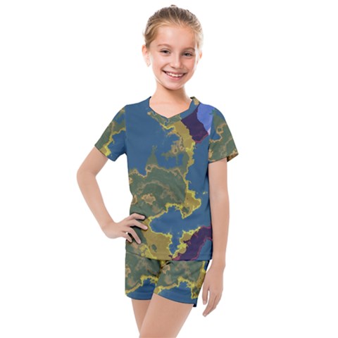 Map Geography World Kids  Mesh Tee And Shorts Set by HermanTelo