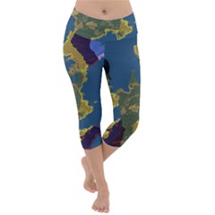 Map Geography World Lightweight Velour Capri Yoga Leggings by HermanTelo