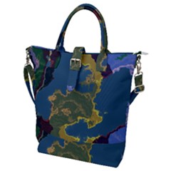 Map Geography World Buckle Top Tote Bag