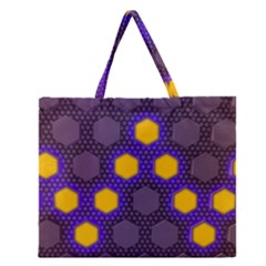 Communication Network Digital Zipper Large Tote Bag by HermanTelo