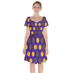 Communication Network Digital Short Sleeve Bardot Dress by HermanTelo