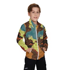 Map Geography World Yellow Kids  Windbreaker