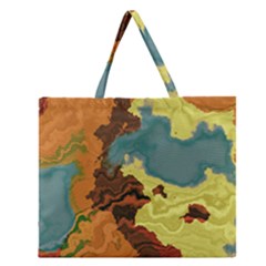 Map Geography World Yellow Zipper Large Tote Bag