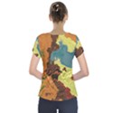 Map Geography World Yellow Short Sleeve Front Detail Top View2