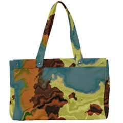 Map Geography World Yellow Canvas Work Bag