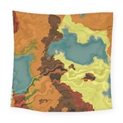 Map Geography World Yellow Square Tapestry (large) by HermanTelo