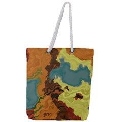 Map Geography World Yellow Full Print Rope Handle Tote (large) by HermanTelo