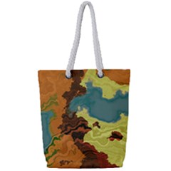 Map Geography World Yellow Full Print Rope Handle Tote (small)