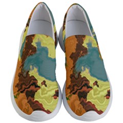 Map Geography World Yellow Women s Lightweight Slip Ons