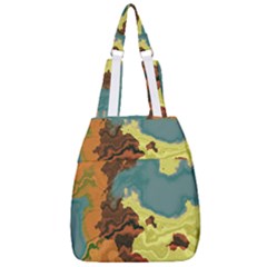 Map Geography World Yellow Center Zip Backpack