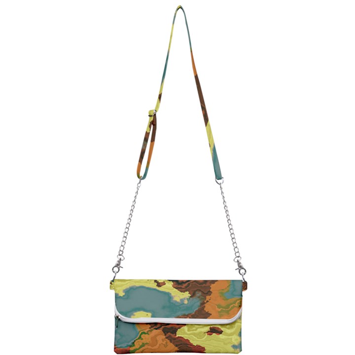 Map Geography World Yellow Mini Crossbody Handbag