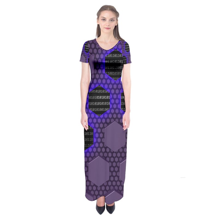 Networking Communication Technology Short Sleeve Maxi Dress