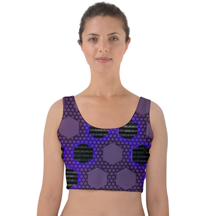 Networking Communication Technology Velvet Crop Top