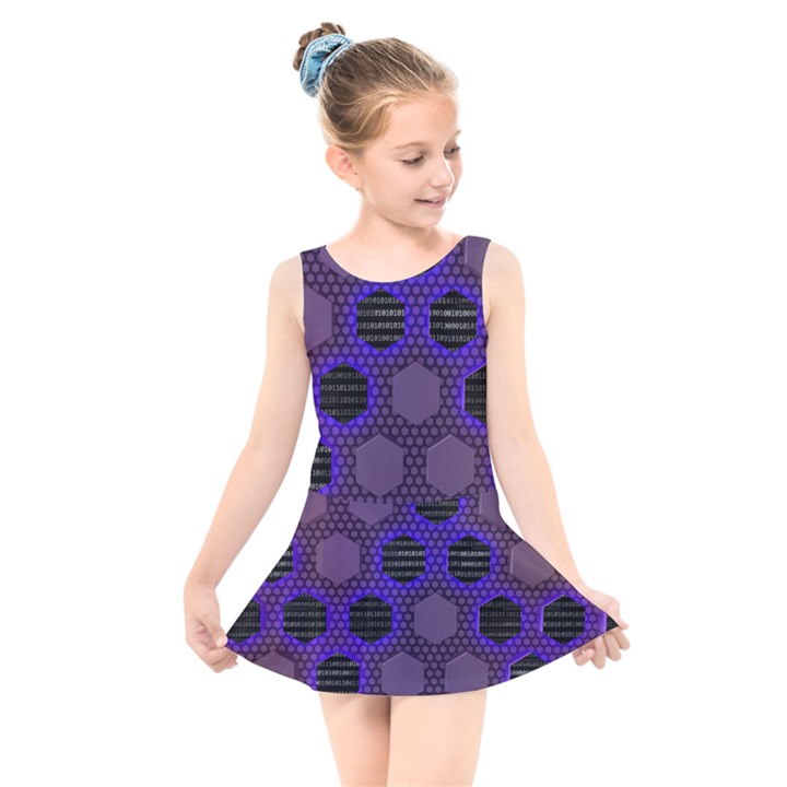 Networking Communication Technology Kids  Skater Dress Swimsuit