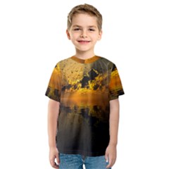 Sunset Reflection Birds Clouds Sky Kids  Sport Mesh Tee