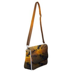 Sunset Reflection Birds Clouds Sky Shoulder Bag With Back Zipper