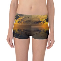 Sunset Reflection Birds Clouds Sky Boyleg Bikini Bottoms