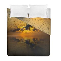 Sunset Reflection Birds Clouds Sky Duvet Cover Double Side (full/ Double Size)