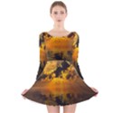 Sunset Reflection Birds Clouds Sky Long Sleeve Velvet Skater Dress View1