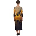 Sunset Reflection Birds Clouds Sky Quarter Sleeve Midi Bodycon Dress View2