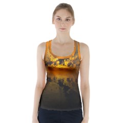 Sunset Reflection Birds Clouds Sky Racer Back Sports Top