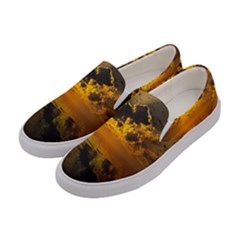 Sunset Reflection Birds Clouds Sky Women s Canvas Slip Ons