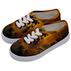 Sunset Reflection Birds Clouds Sky Kids  Classic Low Top Sneakers by HermanTelo