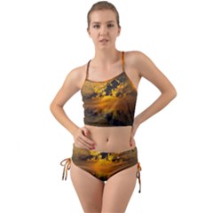 Sunset Reflection Birds Clouds Sky Mini Tank Bikini Set