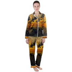 Sunset Reflection Birds Clouds Sky Satin Long Sleeve Pyjamas Set