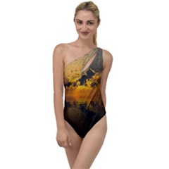 Sunset Reflection Birds Clouds Sky To One Side Swimsuit by HermanTelo