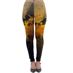 Sunset Reflection Birds Clouds Sky Lightweight Velour Leggings