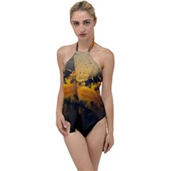 Sunset Reflection Birds Clouds Sky Go With The Flow One Piece Swimsuit by HermanTelo