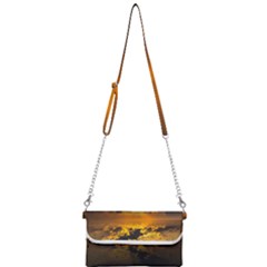 Sunset Reflection Birds Clouds Sky Mini Crossbody Handbag by HermanTelo