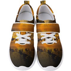 Sunset Reflection Birds Clouds Sky Men s Velcro Strap Shoes