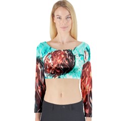 Tortoise Marine Animal Shell Sea Long Sleeve Crop Top