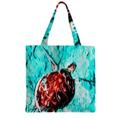 Tortoise Marine Animal Shell Sea Zipper Grocery Tote Bag