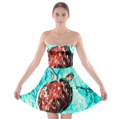 Tortoise Marine Animal Shell Sea Strapless Bra Top Dress by HermanTelo