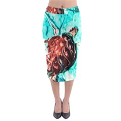 Tortoise Marine Animal Shell Sea Midi Pencil Skirt