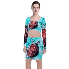 Tortoise Marine Animal Shell Sea Top And Skirt Sets